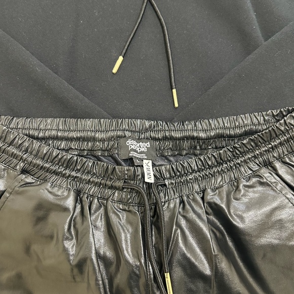 Distorted People cropped sweater and leather joggers - Picture 3 of 3